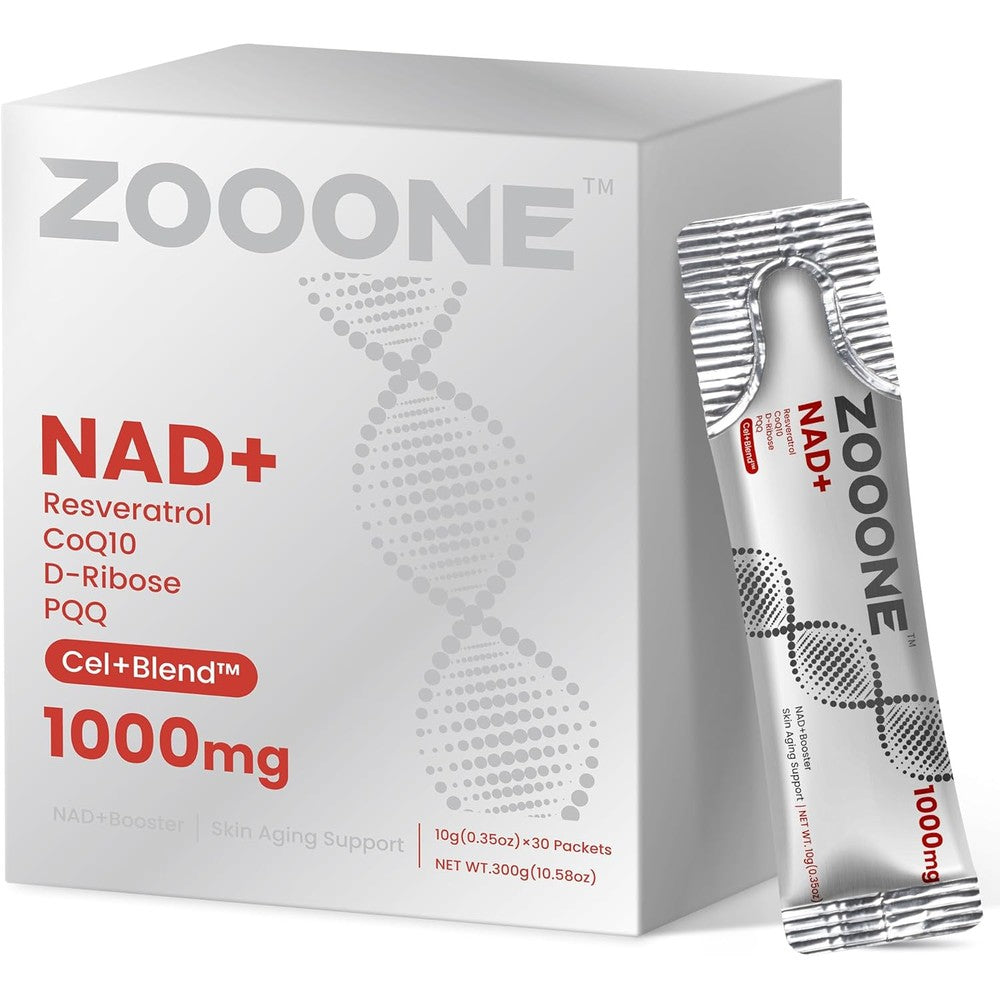 Zooone NAD+ 1000mg liquid packets front view box