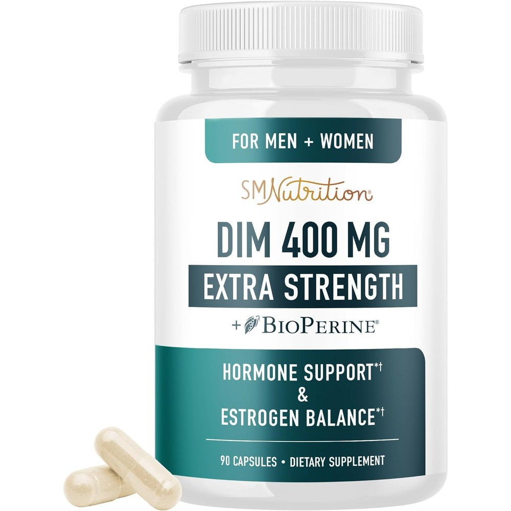 SMNutrition Extra Strength DIM 400mg supplement front of bottle