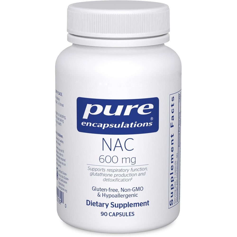 Pure Encapsulations NAC 600 mg 90 capsules bottle front view