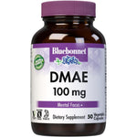 BlueBonnet Nutrition DMAE 100mg 50 Vegetable Capsules front bottle view for mental focus support