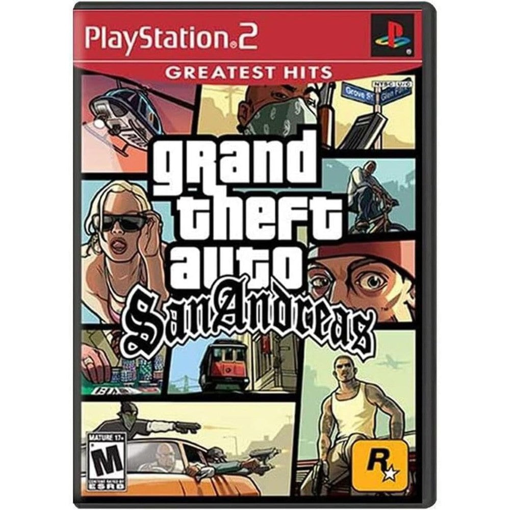 Rockstar Games Grand Theft Auto San Andreas PS2 front cover artwork