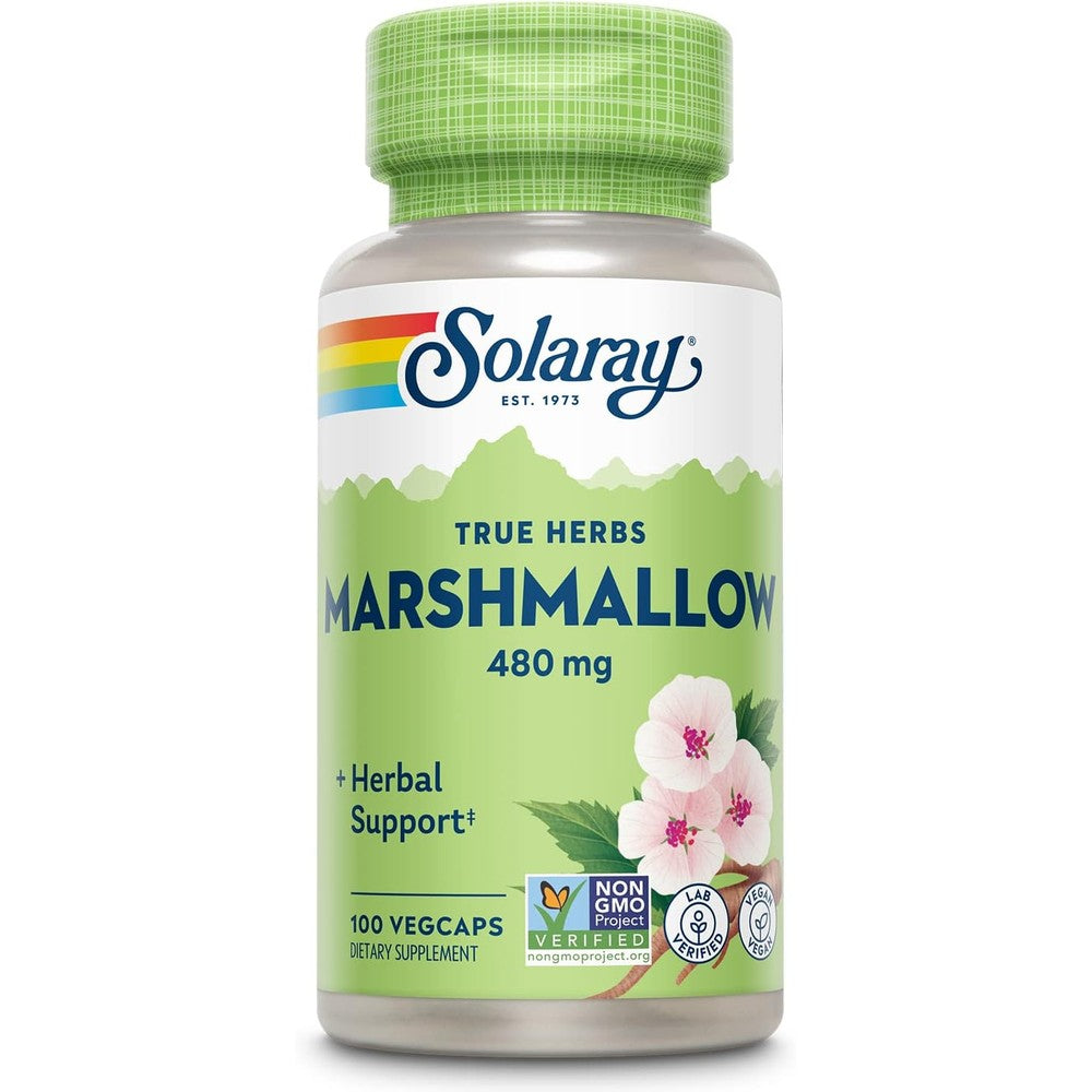 Solaray marshmallow root front view bottle packaging