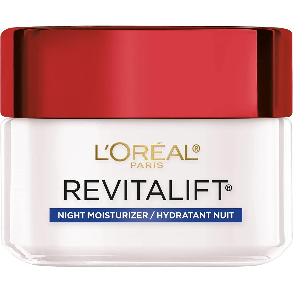 L'Oreal Paris Revitalift Anti-Wrinkle Night Cream front view for anti-aging skincare.