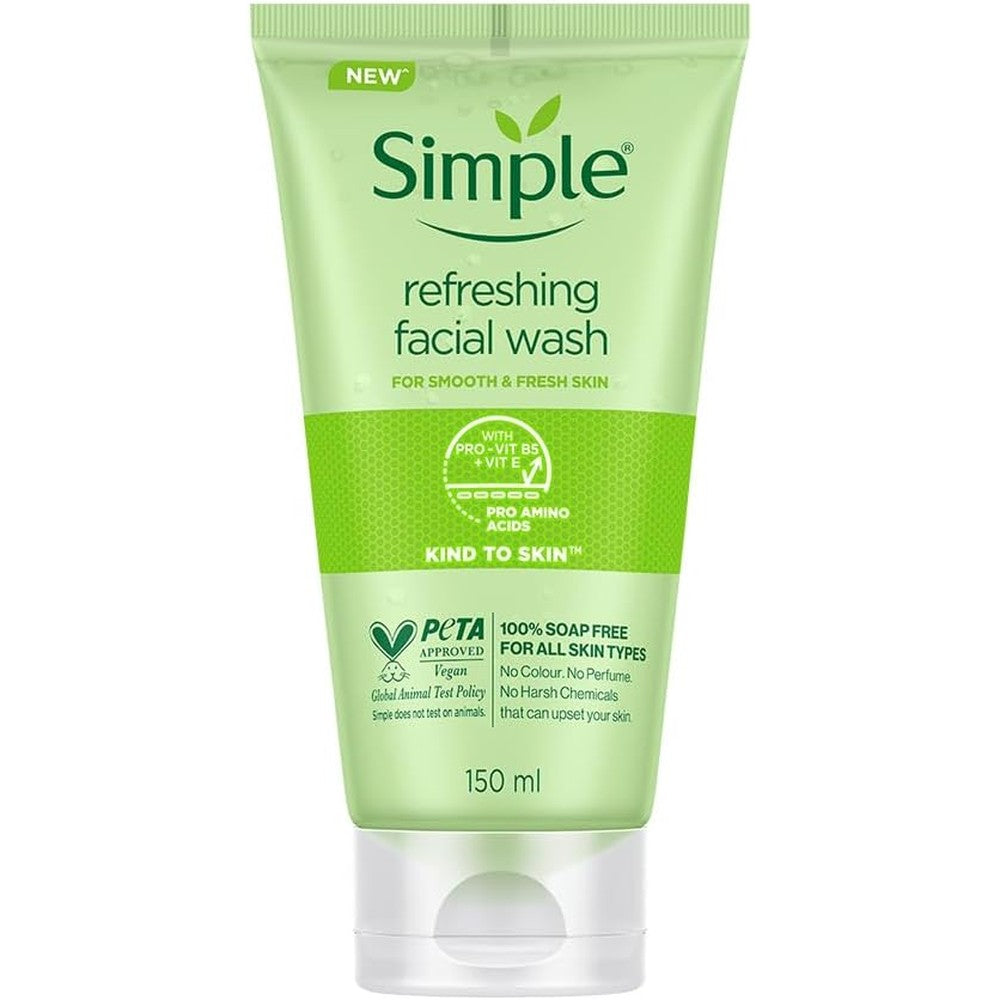 Simple Kind To Skin Refreshing Facial Wash front view tube