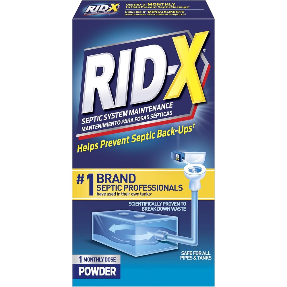 Rid-X septic tank system treatment powder front view 9.8 ounce
