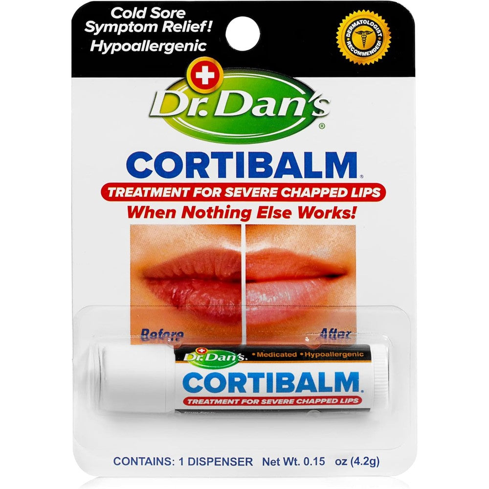 Dr. Dan's Cortibalm Healing Lip Balm front view packaging