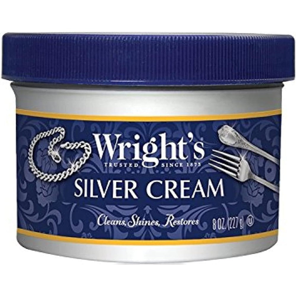 Wright's Silver Cleaner and Polish Cream 8 Ounce front view for tarnish removal.