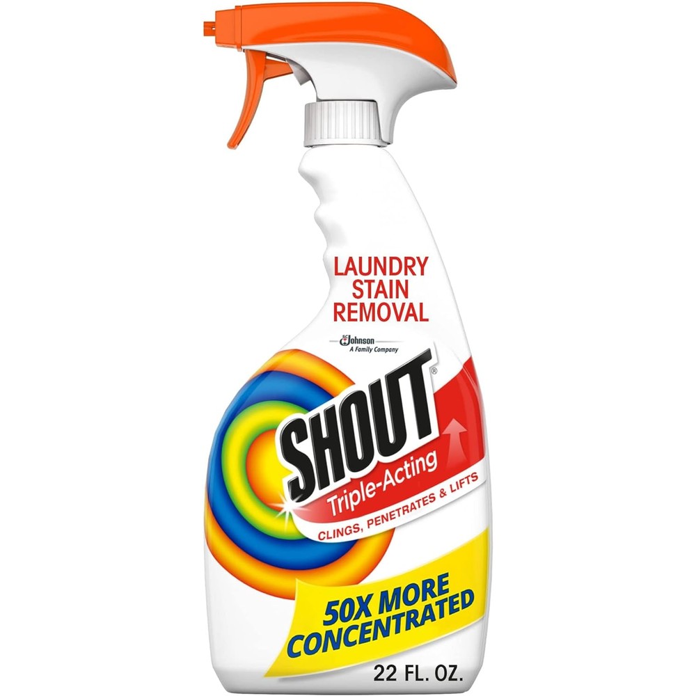 Shout Active Enzyme Laundry Stain Remover Spray front view 22 ounce bottle