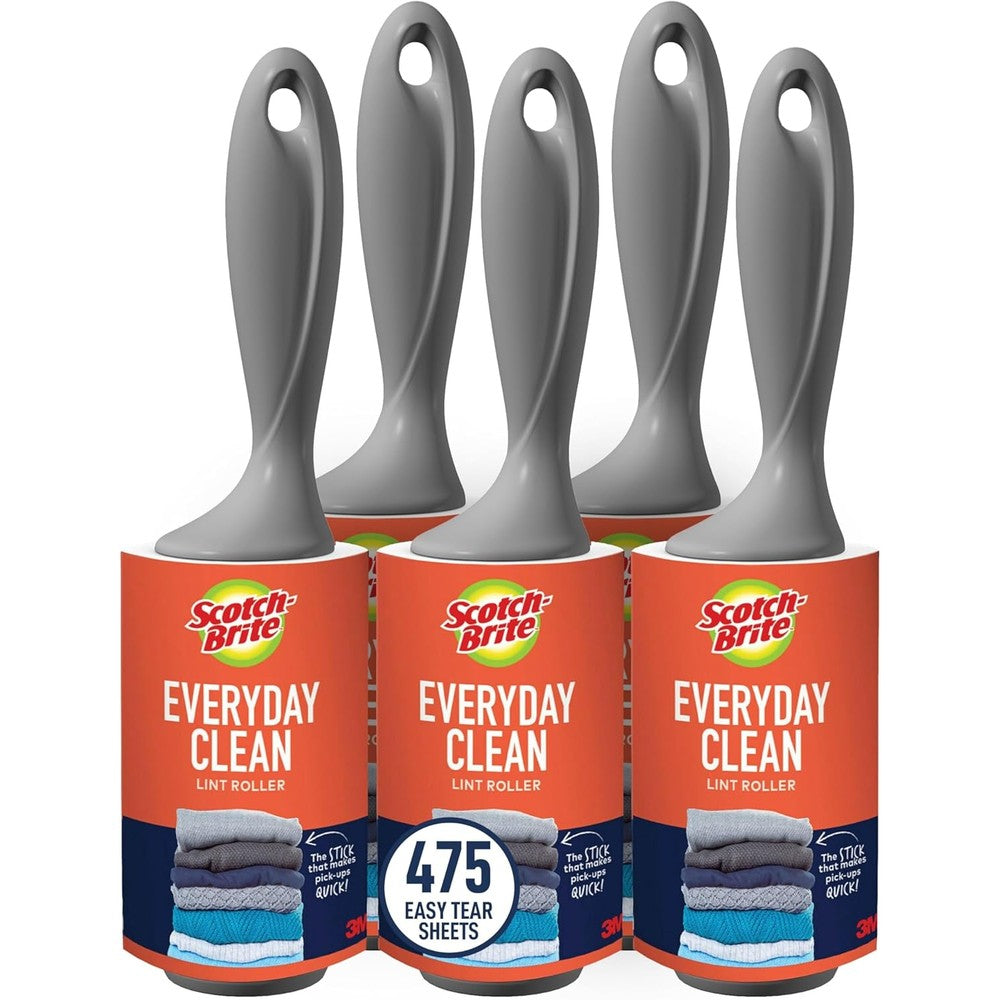 Scotch-Brite Everyday Clean Lint Roller front view showing 5 count package
