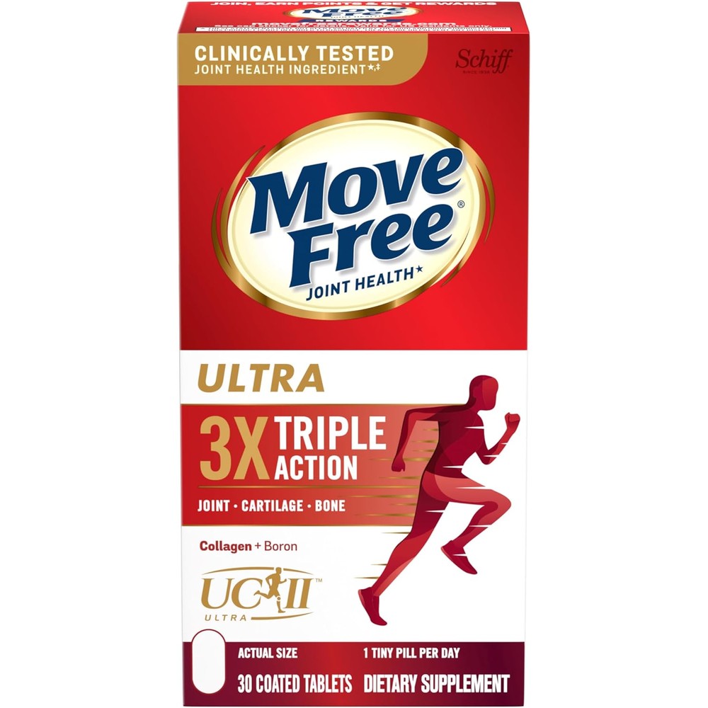 Move Free Ultra Triple Action joint support supplement bottle front view packaging
