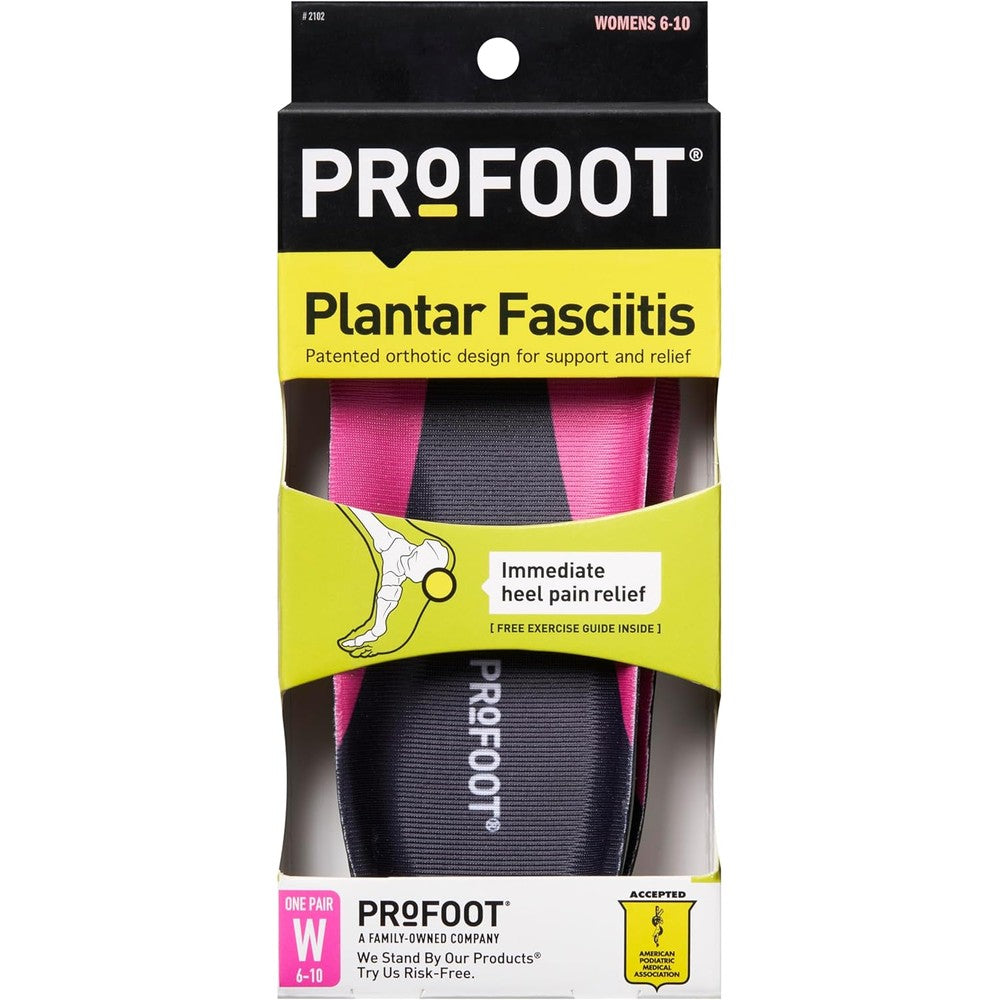 PROFOOT Plantar Fasciitis Orthotic Insoles for Women front packaging view