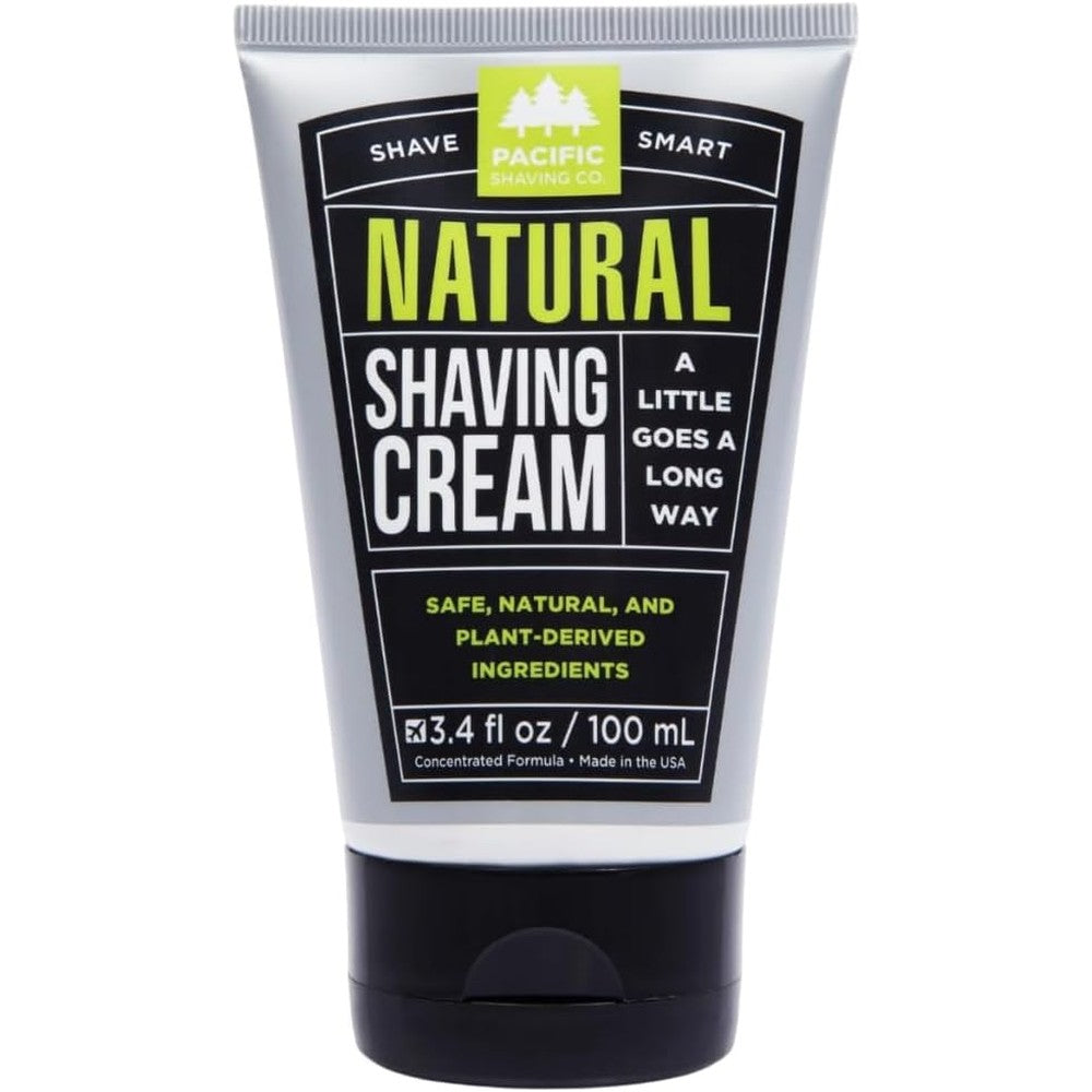 Pacific Shaving Company Natural Shaving Cream 3.4 Ounce front view package showcase