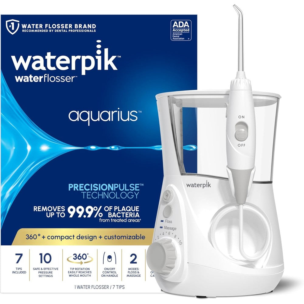 Waterpik Aquarius Water Flosser front view countertop oral irrigator