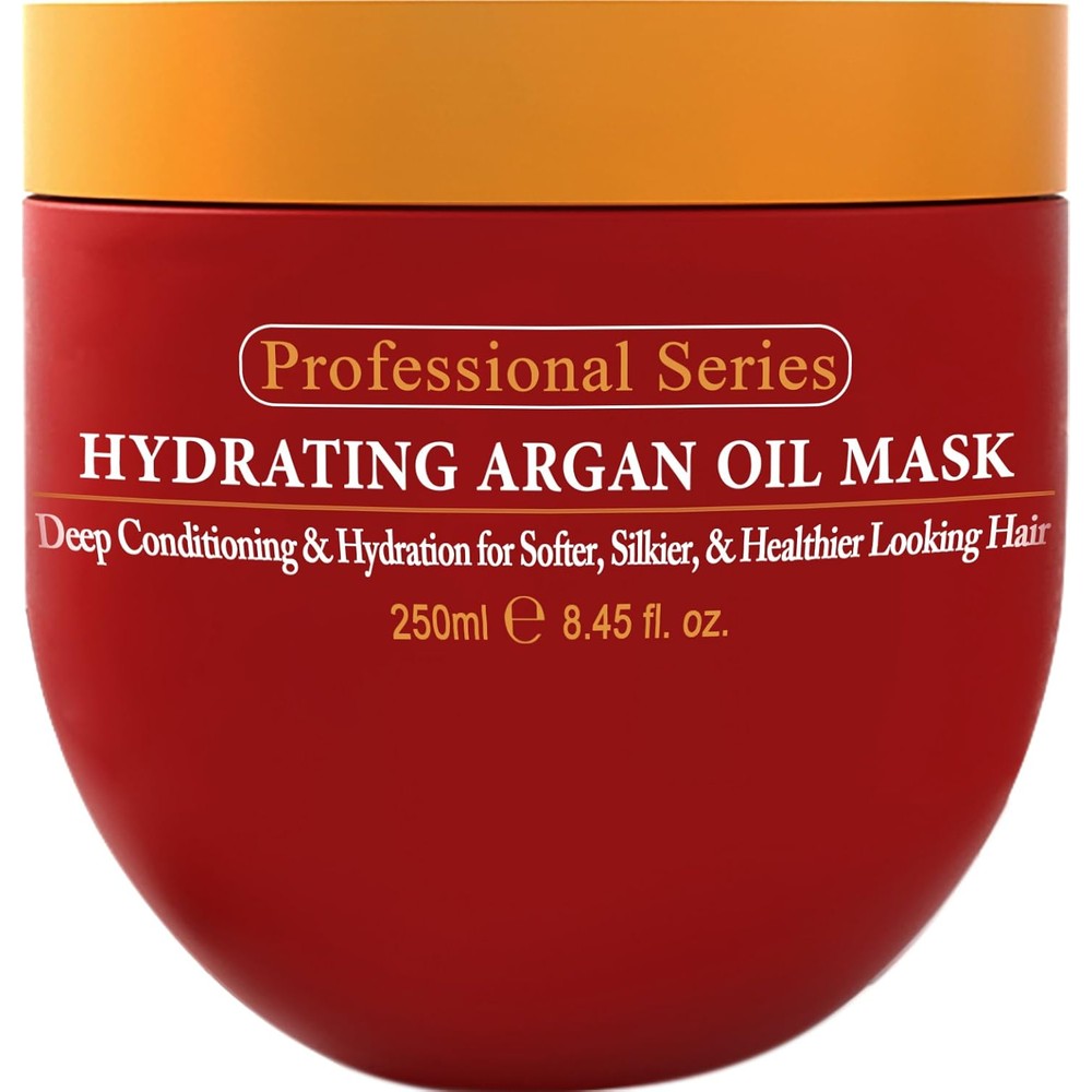 Arvazallia Hydrating Argan Oil Hair Mask 8.45 Fluid Ounce jar front view