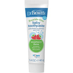 Dr. Brown's Fluoride-Free Baby Toothpaste front view of strawberry flavor tube.