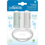 Dr. Brown's silicone baby finger toothbrush and giraffe training set front view