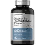 Horbäach Glucosamine Chondroitin MSM With Turmeric Triple Strength Formula For Joint Support 4050 mg 180 Caplets