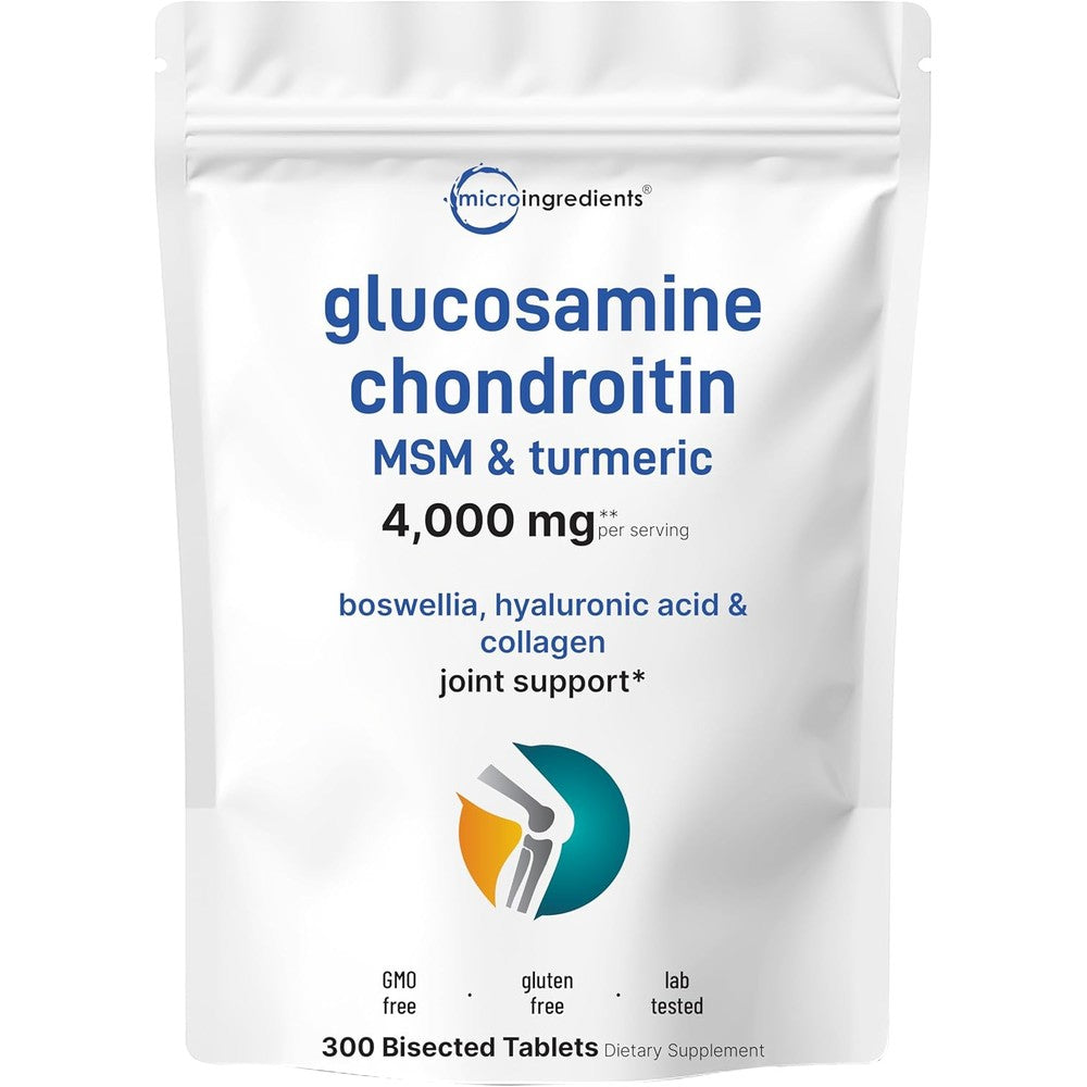 Micro Ingredients Glucosamine Chondroitin MSM And Turmeric 4000mg Equivalent 7 In 1 Joint Support Complex 300 Bisected Tablets