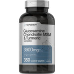 Horbäach Glucosamine Chondroitin MSM Advanced Formula With Turmeric 3600 mg Dietary Supplement 360 Coated Caplets