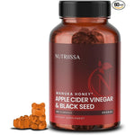 Nutriissa Apple Cider Vinegar and Black Seed Oil Gummies front bottle view imported dietary supplement