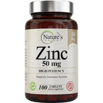 Nature's Potent Zinc 50mg immune support supplement front bottle view