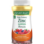 Nature's Bounty Zinc Gummies front view authentic immune support supplement bottle