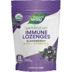 Nature's Way Sambucus Immune Lozenges front packaging showing elderberry zinc and vitamin c details