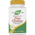 Nature's Way Zinc Chelate 100 Capsules front bottle view for immune support