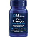 Life Extension Zinc Lozenges Citrus Orange bottle front view premium imported dietary supplement