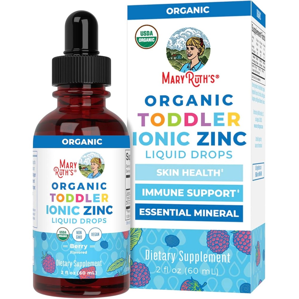 MaryRuth Organics Toddler Zinc Liquid Drops front view bottle for children immune support