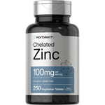 Horbäach Chelated Zinc 100 mg 250 vegetarian tablets front label bottle view