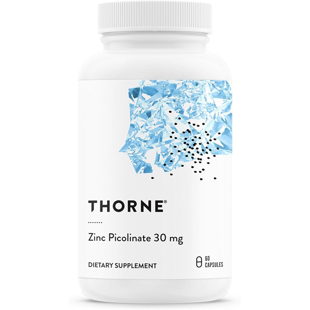 Thorne Zinc Picolinate 30 mg 60 capsules front label view immune supplement