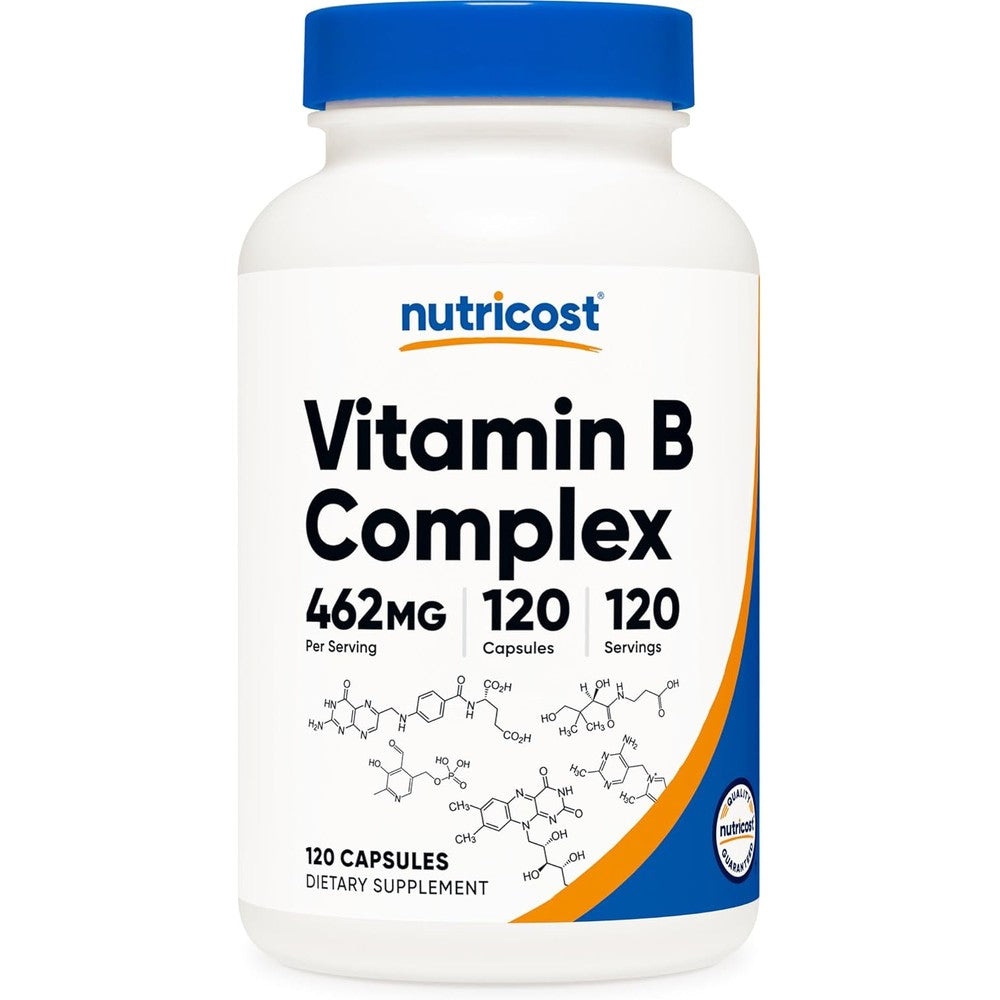 Nutricost High Potency Vitamin B Complex 120 capsules front view bottle