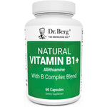 Dr. Berg Natural Vitamin B1 B6 B12 Complex Capsules front view bottle showing premium allithiamine supplement for cellular energy