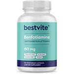 BESTVITE Benfotiamine 150mg bottle front view showing clean vegetarian capsules