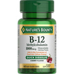 Nature's Bounty Vitamin B12 1000mcg Quick Dissolve Tablets bottle front view