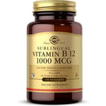 Solgar Sublingual Vitamin B12 1000 mcg 250 Nuggets front bottle view showing gold cap