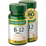 Nature's Bounty Vitamin B12 5000mcg front bottle view for energy support