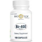 Bio-Tech Pharmacal B2 400 Riboflavin 100 capsules front view bottle showing product labeling