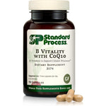 Standard Process B Vitality with CoQ10 90 vegan capsules front bottle view for authentic cellular health supplements.