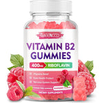 Duwhot Vitamin B2 Gummies Riboflavin 400mg front bottle view for migraine relief