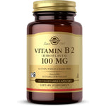 Solgar Vitamin B2 Riboflavin 100mg front view bottle for energy metabolism support