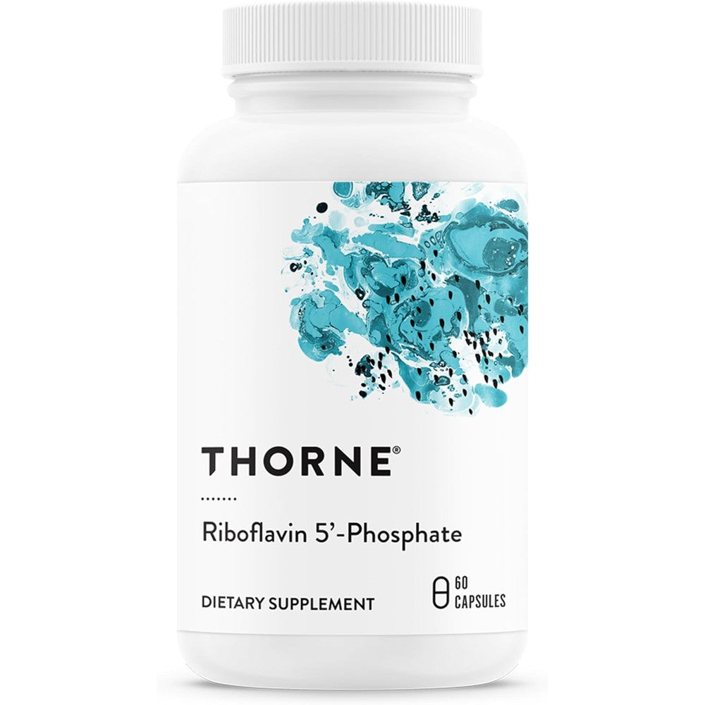 Thorne Riboflavin 5 Phosphate 60 capsules front view bottle showing premium bioactive vitamin b2 supplement