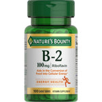 Nature's Bounty Vitamin B2 100 mg front label bottle view