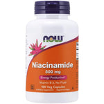 NOW Foods Niacinamide 500mg bottle front view showing cellular energy support label