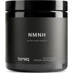 Toniiq NMNH supplement bottle front view demonstrating authentic anti aging dietary support packaging.