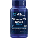 Life Extension Vitamin B3 Niacin 500 Milligrams front view bottle for cholesterol support
