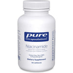 Pure Encapsulations Niacinamide 90 capsules bottle front view showing clean premium vitamin B3 supplement packaging.