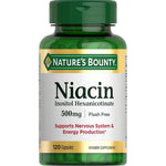 Nature's Bounty Niacin 500 Milligrams front view bottle for cellular energy support.