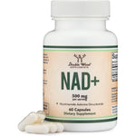 Double Wood Supplements NAD+ 500mg front view bottle for cellular regeneration